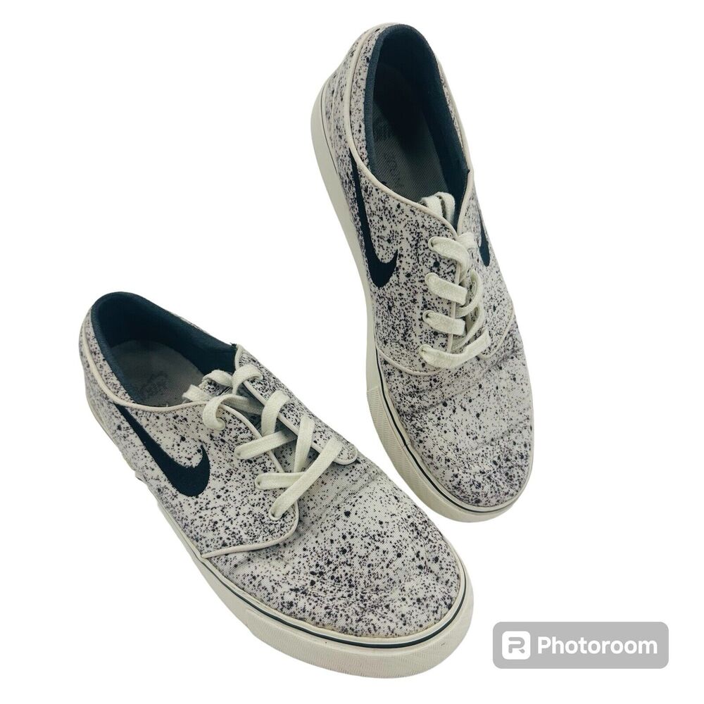 Stefan Janoski Nike Zoom Skateboard Shoes Sz 6.5 Speckled Oreo Black & White